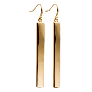 Sleek Gold Bar Earrings Png Bdr PNG Image