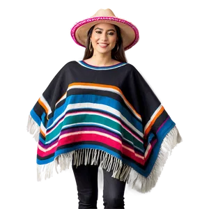 Sleek Mexican Poncho Graphic Png 06282024 PNG Image