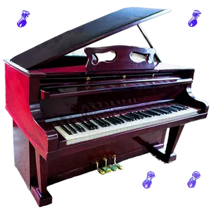 Sleek Red Upright Piano Png Ytj27 PNG Image