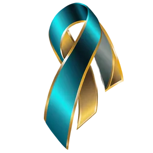 Sleek Teal Ribbon Design Png Ayx15 PNG Image