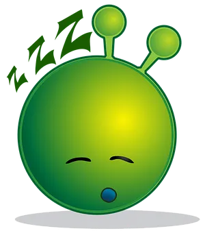 Sleeping Cartoon Alien PNG Image