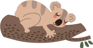 Sleeping Cartoon Wombat PNG Image