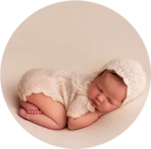 Sleeping Newborn Babyin Knitwear PNG Image