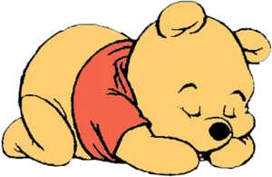 Sleeping Winnie The Pooh Cartoon PNG Image