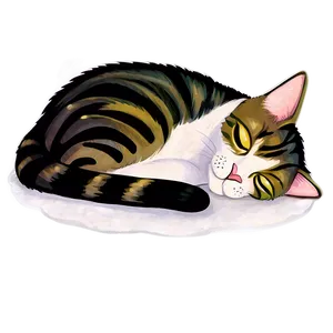 Sleepy Cat Cartoon Png Jev9 PNG Image