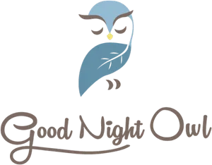 Sleepy Owl Good Night Greeting PNG Image