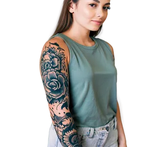 Sleeve Tattoo For Girls Png 06262024 PNG Image