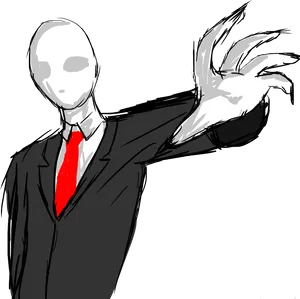 Slender_ Man_ Illustration PNG Image