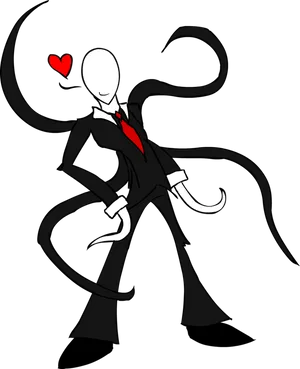 Slender Man With Heart PNG Image