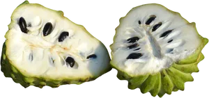 Sliced Custard Apple Fruit PNG Image