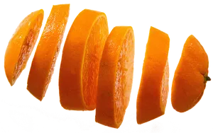 Sliced Orange Floating Sequence PNG Image