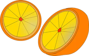 Sliced Orange Illustration PNG Image