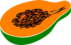 Sliced Papaya Illustration PNG Image