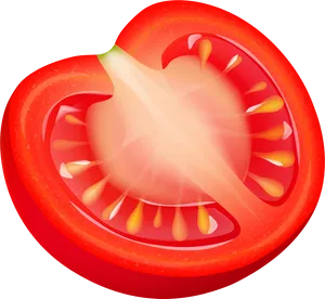 Sliced Tomato Cross Section PNG Image