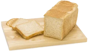 Sliced White Breadon Wooden Board PNG Image