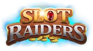 Slot Raiders Logowith Gemsand Coins PNG Image