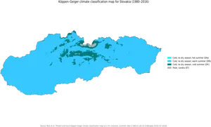 Slovakia Koppen Geiger Climate Map19802016 PNG Image