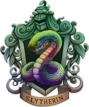 Slytherin House Crest Artwork PNG Image