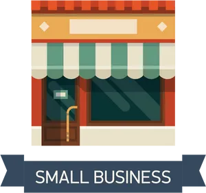 Small Business Facade Vector Illustration PNG