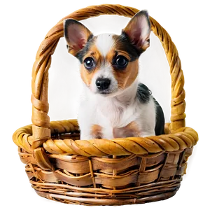 Small Dog In Basket Png Tys70 PNG Image