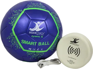 Smart Soccer Ballwith Charging Disc PNG Image