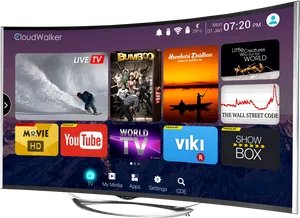 Smart T V Interface Display PNG Image