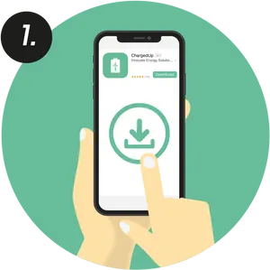 Smartphone App Download Graphic PNG