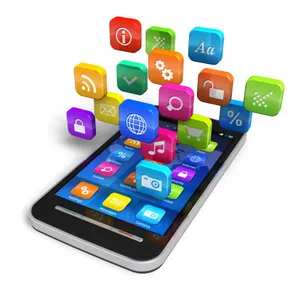 Smartphone App Icons Floating3 D PNG Image