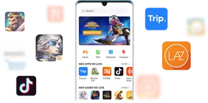 Smartphone App Store Interface PNG Image