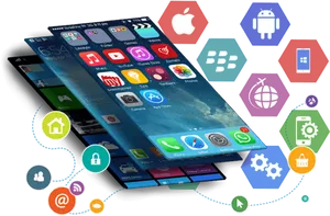 Smartphone Apps Connectivity Concept PNG Image