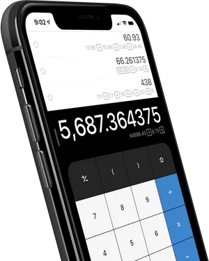 Smartphone Calculator App PNG Image