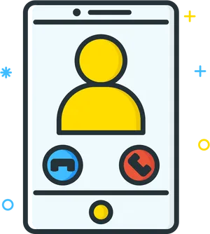 Smartphone Call Interface Graphic PNG Image