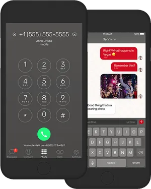 Smartphone Calland Text Interface PNG Image