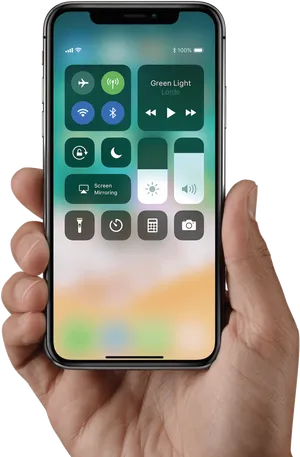 Smartphone Control Center Display PNG Image