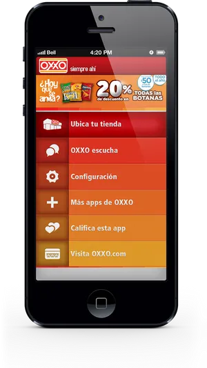 Smartphone_ Displaying_ App_ Interface PNG Image