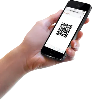 Smartphone Displaying Q R Code In Hand.png PNG Image