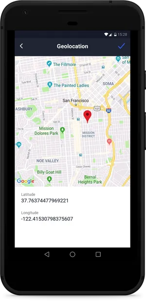 Smartphone Geolocation App Screen PNG Image