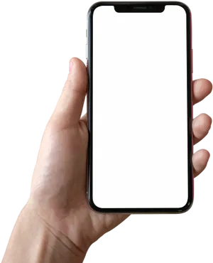 Smartphone Heldin Hand Blank Screen PNG Image