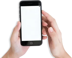 Smartphone Heldin Hands Blank Screen PNG Image