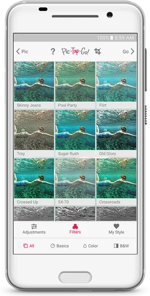 Smartphone Photo Editing App Screen PNG Image