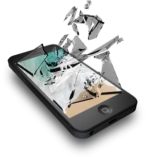 Smartphone Screen Shattered PNG Image