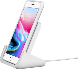 Smartphoneon Dock Charging PNG Image