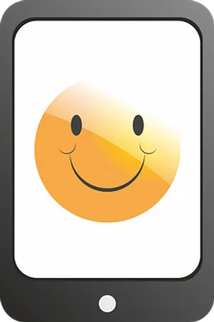 Smiley Face Mobile Screen PNG Image