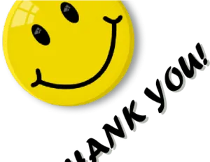 Smiley Face Thank You Graphic PNG Image