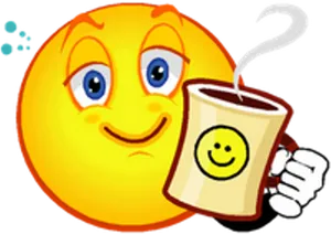 Smiley Face With Morning Coffee.png PNG Image