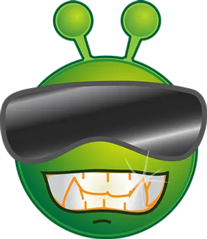 Smiling Alien Emoji Graphic PNG Image