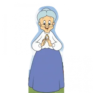 Smiling Animated Granny PNG Image