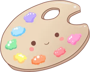 Smiling Artist Palette Cartoon.png PNG Image