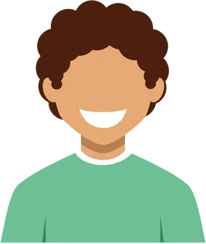 Smiling Avatar Icon Green Shirt PNG Image