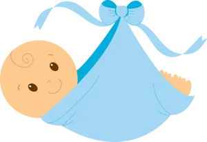 Smiling Babyin Blue Bundle PNG Image